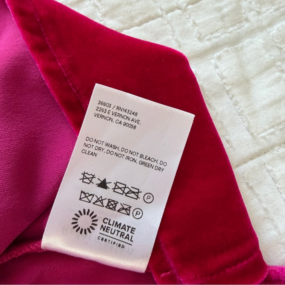 Reformation Brisbane Velvet Dress in Rhubarb Mini Cocktail Pink 6 NWT - Picture 9 of 12